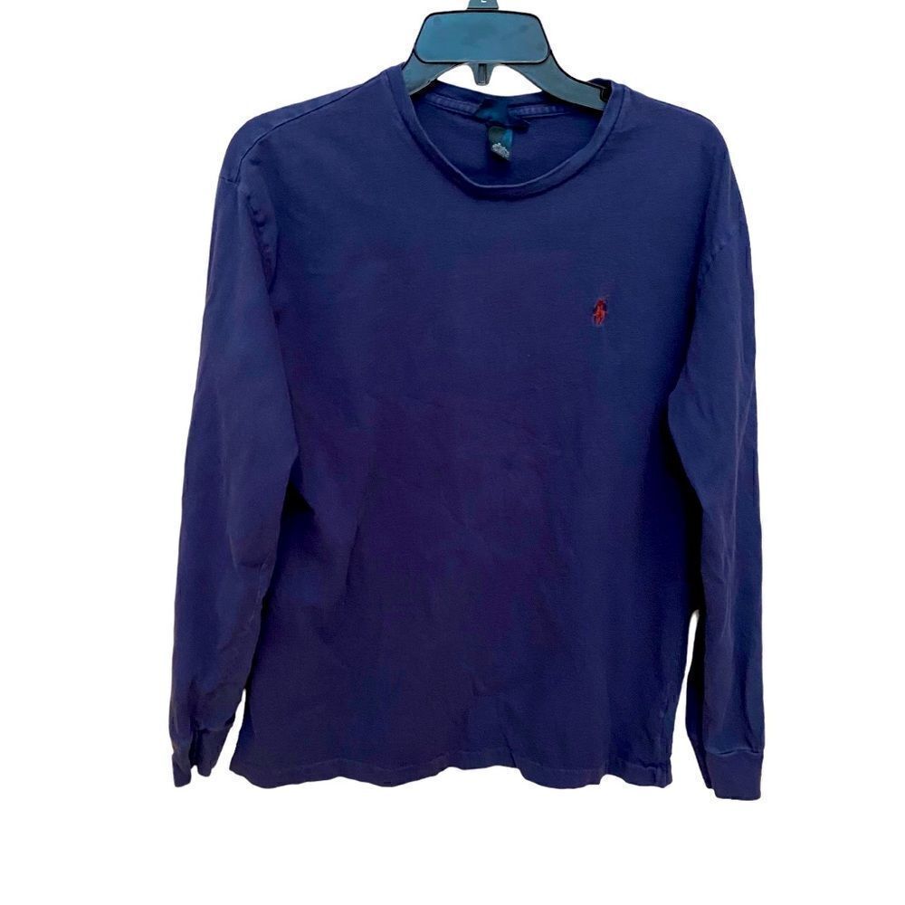 Polo Ralph Lauren Navy Long Sleeve Cotton T Shirt Size Small
